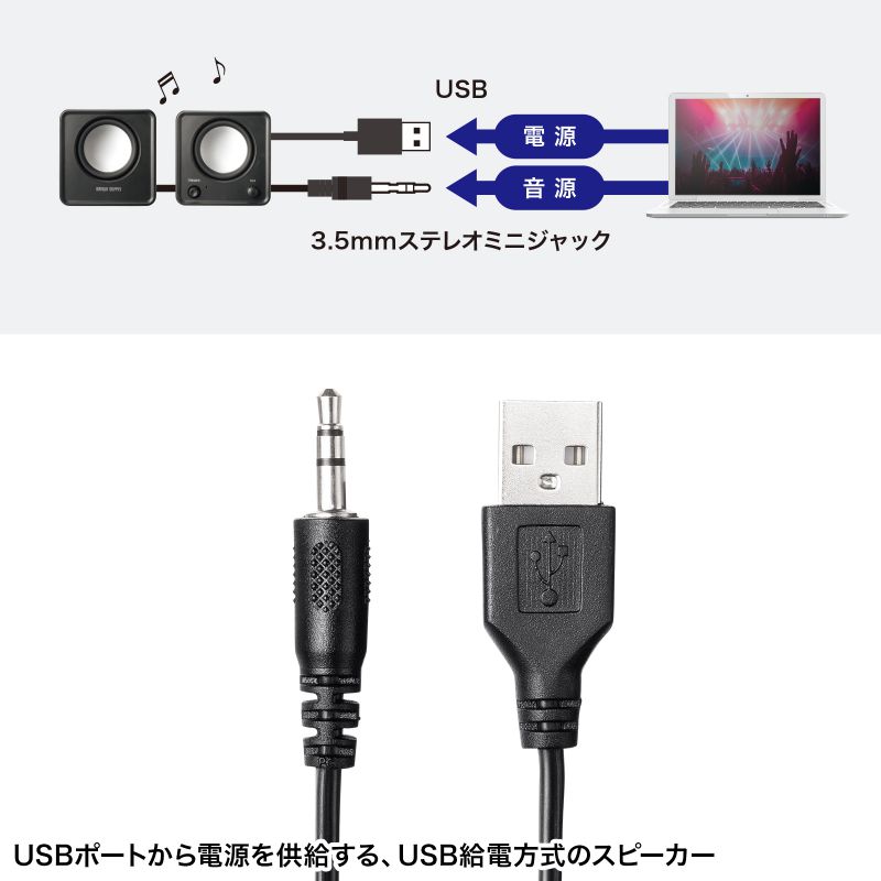 SANWA SUPPLY（サンワサプライ） USB電源 PCスピーカー 6W出力 3.5mm