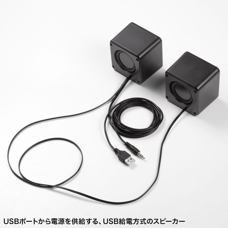ユニバーサルAC DCアダプタ ポータブルスピーカー ミニ  セット SANWA SUPPLY（サンワサプライ） USB電源 PCスピーカー 6W出力 3.5mm
