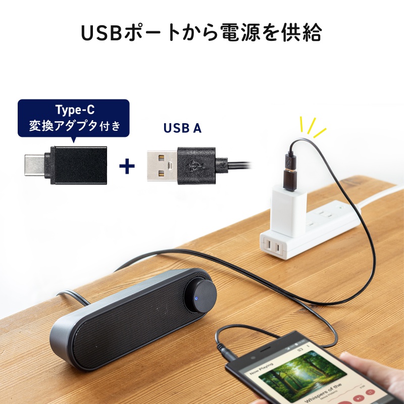SANWA SUPPLY（サンワサプライ） USB電源 PCスピーカー 6W出力 3.5mm