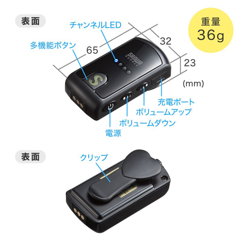 ワイヤレスガイドシステム ガイド用イヤホンマイク 無線 双方向通信