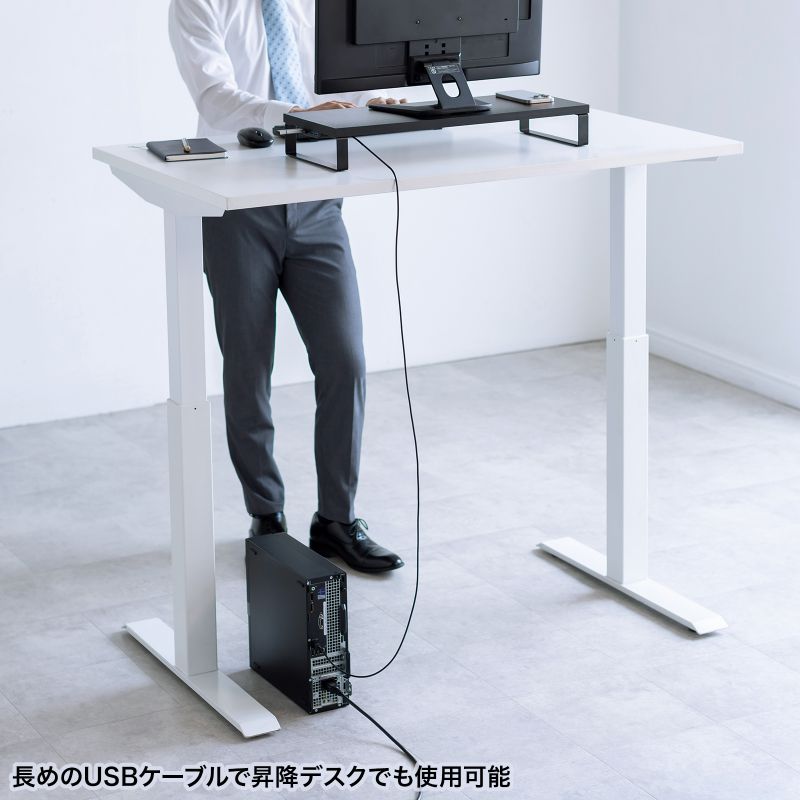SANWA SUPPLY（サンワサプライ） モニター台 机上台 幅60cm USBハブ 4