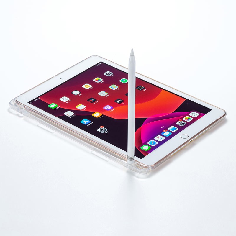 iPad 10.2インチ　Apple Pencil収納ポケット付きクリアカバー PDA-IPAD1618CL｜sanwadirect｜07
