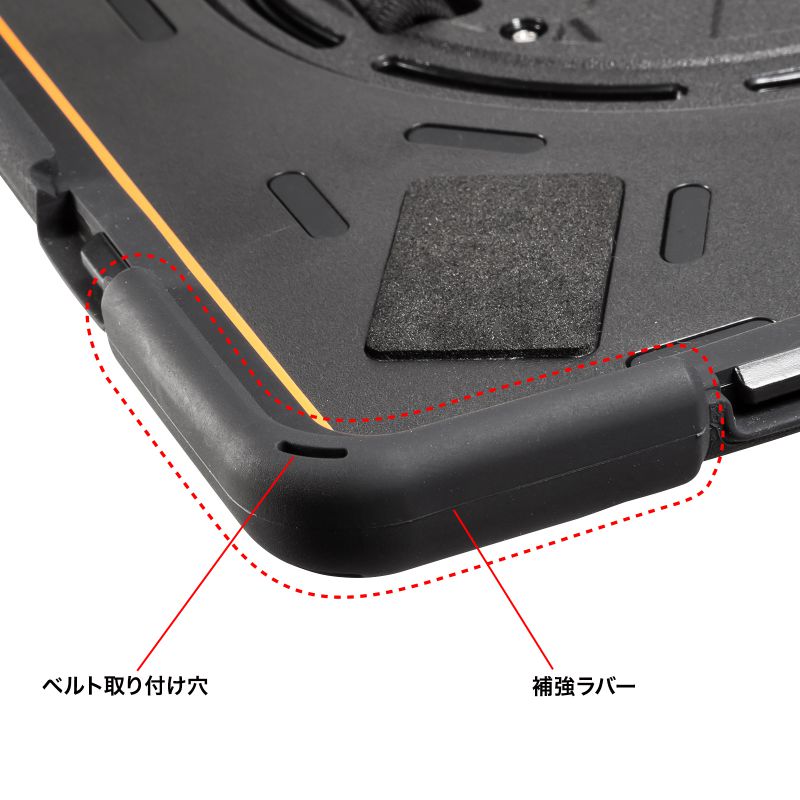 iPad Pro ケース 耐衝撃 ハンドル スタンド ショルダーベルト タッチペン収納 iPad Pro 11インチ M4/2024 PDA-IPAD1717BK3 | SANWA SUPPLY | 14