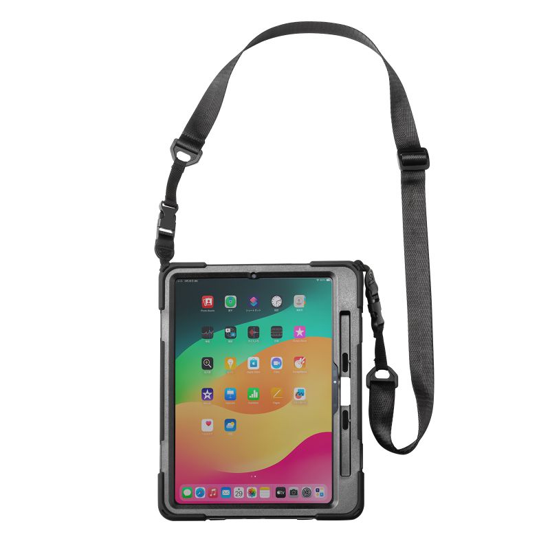 iPad Pro ケース 耐衝撃 ハンドル スタンド ショルダーベルト タッチペン収納 iPad Pro 11インチ M4/2024 PDA-IPAD1717BK3 | SANWA SUPPLY | 15