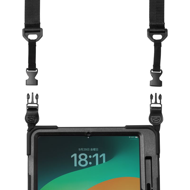 iPad Pro ケース 耐衝撃 ハンドル スタンド ショルダーベルト タッチペン収納 iPad Pro 11インチ M4/2024 PDA-IPAD1717BK3 | SANWA SUPPLY | 16