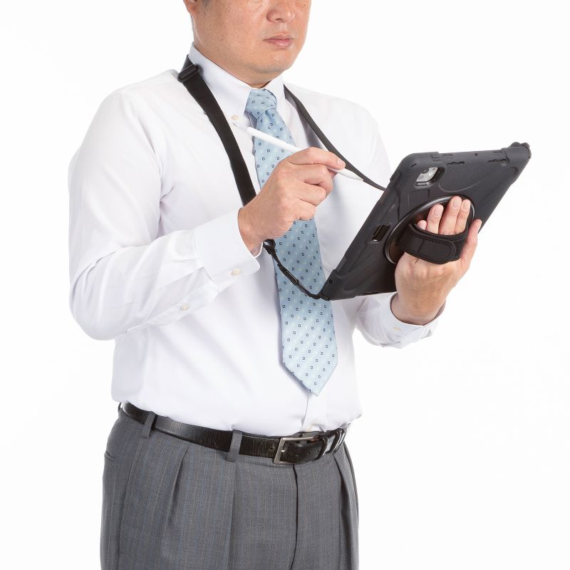 iPad Pro ケース 耐衝撃 ハンドル スタンド ショルダーベルト タッチペン収納 iPad Pro 11インチ M4/2024 PDA-IPAD1717BK3 | SANWA SUPPLY | 07