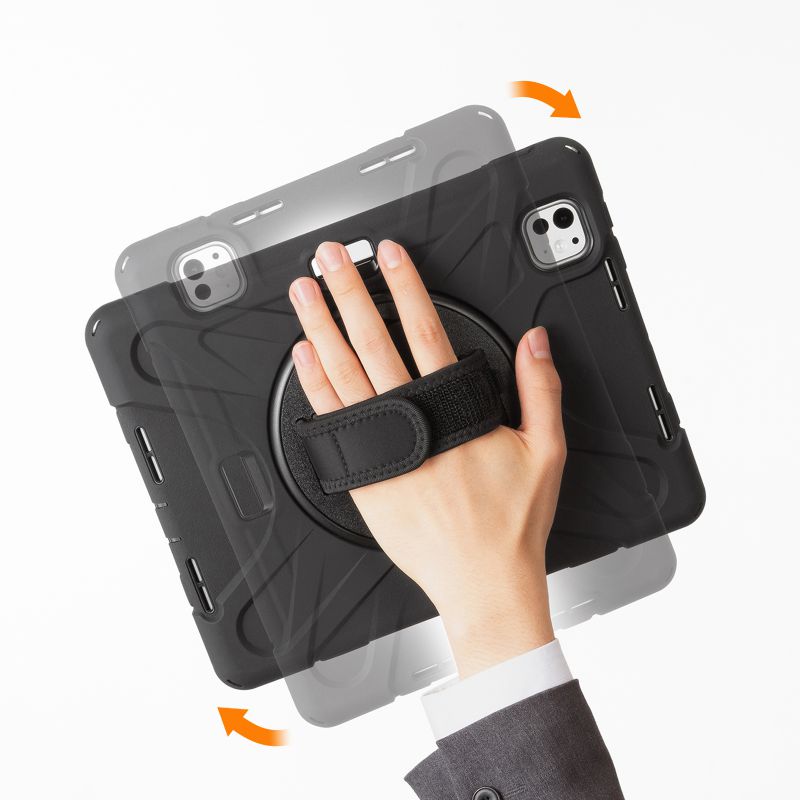 iPad Pro ケース 耐衝撃 ハンドル スタンド ショルダーベルト タッチペン収納 iPad Pro 11インチ M4/2024 PDA-IPAD1717BK3 | SANWA SUPPLY | 08