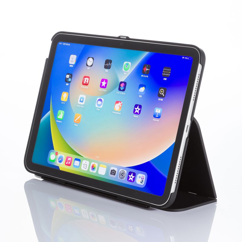 iPad 10.9インチ 第10世代 ハードケース スタンドタイプ ブラック（PDA-IPAD1904BK）｜sanwadirect｜05