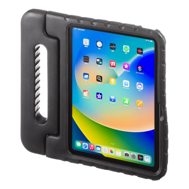 iPadケース 10.9インチ iPad 第10世代 第十世代 衝撃吸収ケース 衝撃に強い ハンドル付 ペンシル収納 EVA素材 ブラック PDA-IPAD1905BK｜sanwadirect