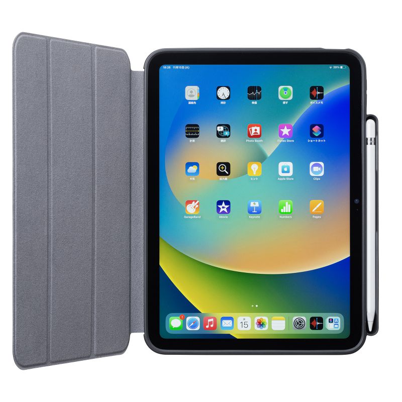 iPad 10.2インチ ブラック 本体 第10世代iPad 10.9インチに対応する、風合いの良い高級PUを使用した