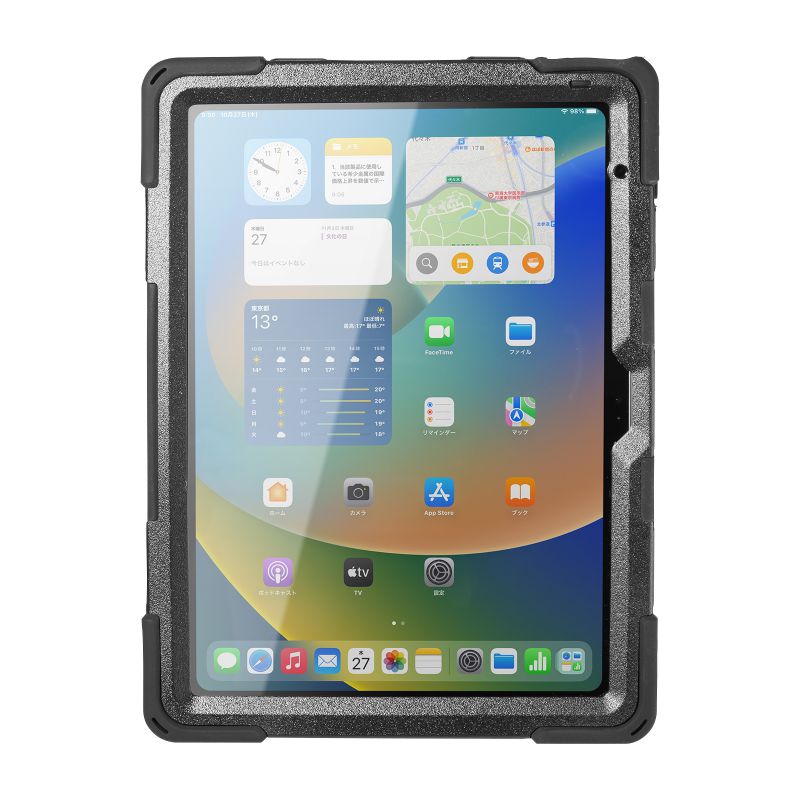 iPadケース 10.9インチ iPad 第10世代 第十世代 耐衝撃ケース 前面保護フィルター付き ハンドル スタンド ショルダーベルト付き 360度回転 PDA-IPAD1920BK｜sanwadirect｜09
