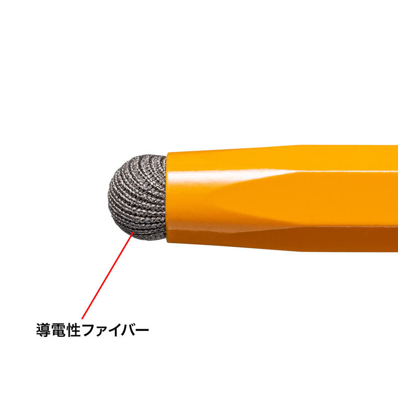 導電繊維タッチペン オレンジ 鉛筆型（PDA-PEN51D）｜sanwadirect｜05