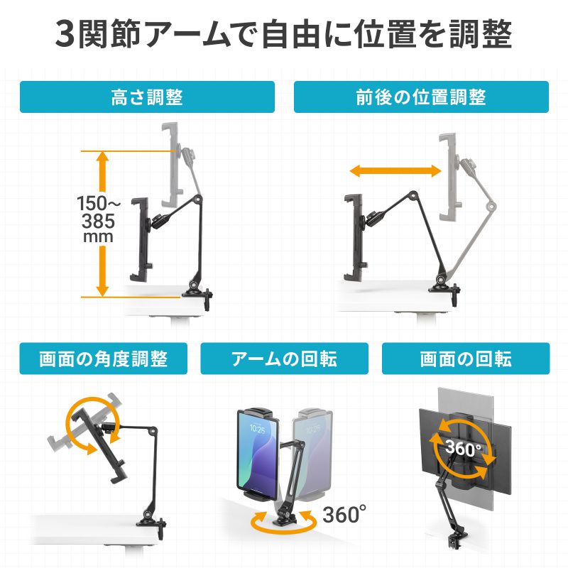 SANWA SUPPLY（サンワサプライ） モバイルモニタースタンド クランプ