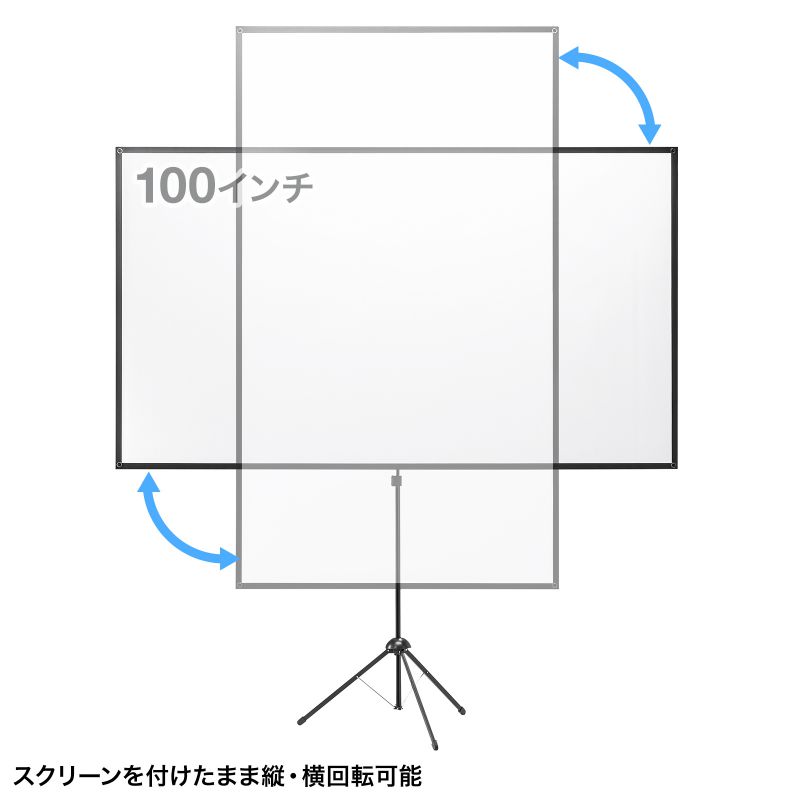 プロジェクタースクリーン 100インチ 型 16:9 床置き式 自立 三脚式 360°回転 コンパクト 移動式 持ち運び 学校 イベント  PRS-SX100HD : prs-sx100hd : サンワダイレクト - 通販 - Yahoo!ショッピング