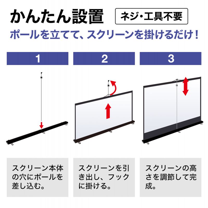 プロジェクタースクリーン 100インチ PRS-Y100自立式 映像良好 SANWA SUPPLY（サンワサプライ） プロジェクタースクリーン 100インチ