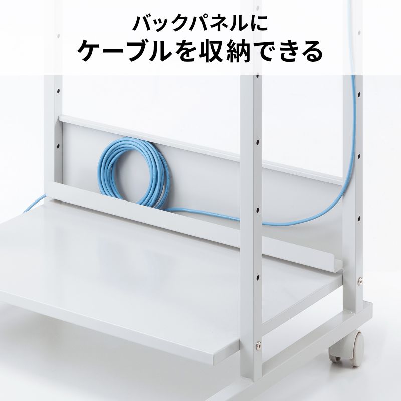 パソコンラック チルト天板 5段階角度調整 幅65×奥行60×高さ140cm キャスター付き RAC-EC20_11