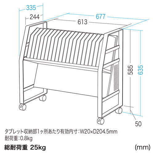 タブレットワゴン 1段（RAC-TABWG1N）｜sanwadirect｜04