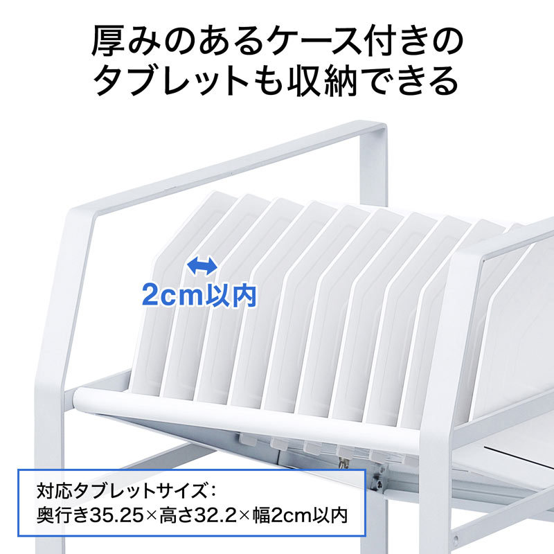 タブレットワゴン 【薄型】 2段（RAC-TABWG2N）