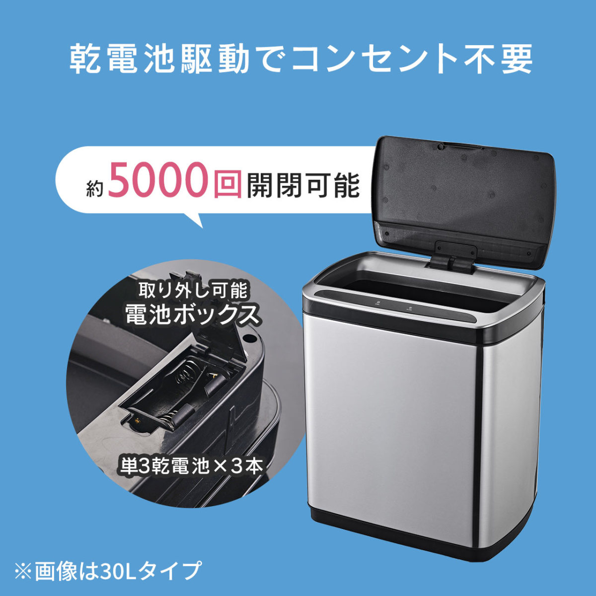 ゴミ箱 自動開閉 センサー式 電動 おしゃれ 全自動ゴミ箱 30L ふた付き