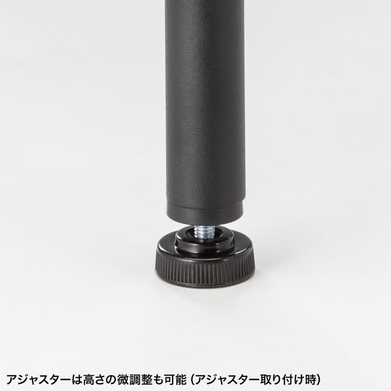 パソコンデスク マルチワークデスク W800 高さ変更 3段階 70cm 72cm 74cm 奥行60cm 大型ケーブルトレー付 アジャスター 耐荷重50kg ブラック SH-MX0860BK｜sanwadirect｜09