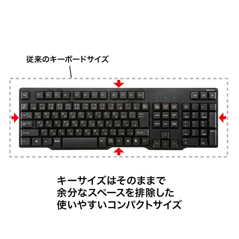 PS/2キーボード ブラック（SKB-L1BKN）｜sanwadirect｜02