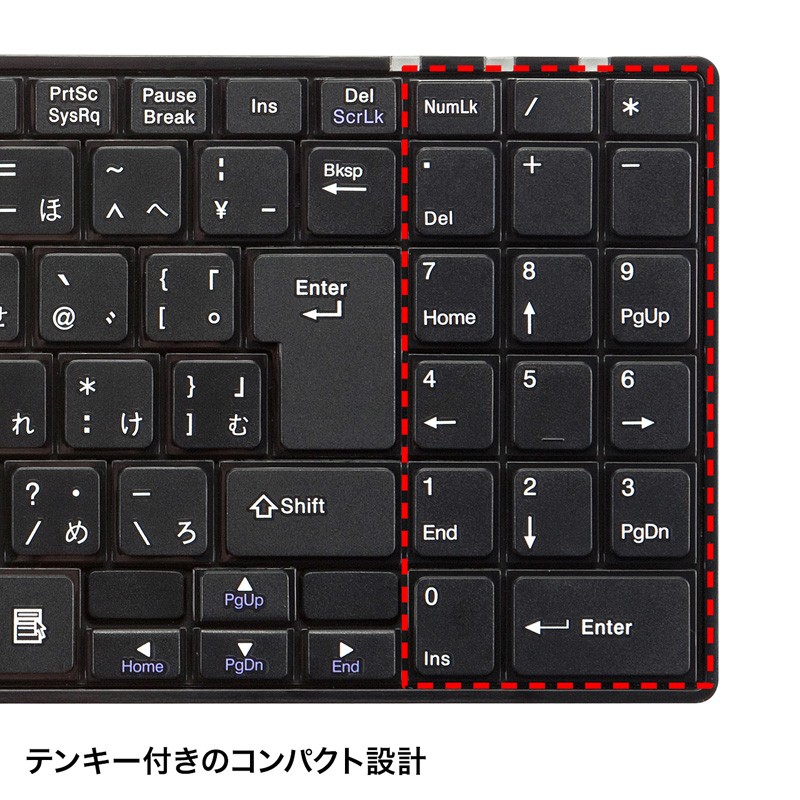 USBスリムキーボード テンキー付き ブラック（SKB-SL17BKN）