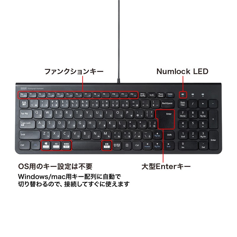 SANWA SUPPLY（サンワサプライ） キーボード 有線 USB A USBキーボード