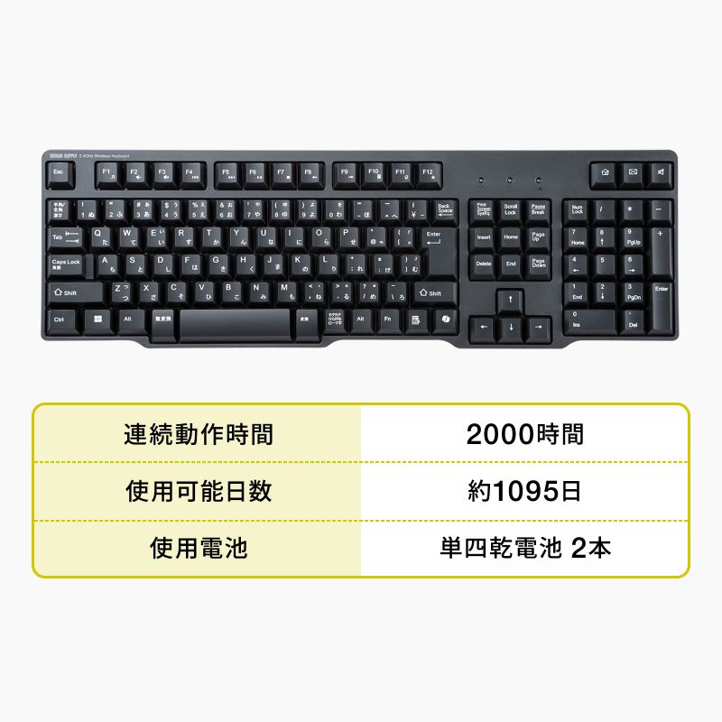 SANWA SUPPLY（サンワサプライ） ワイヤレスキーボード USB A