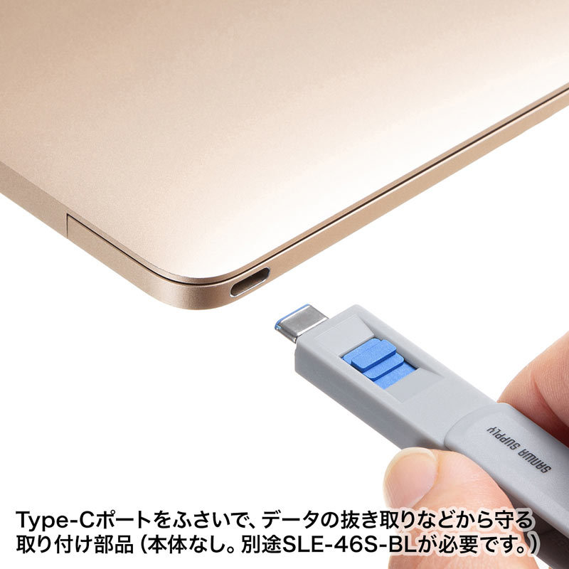 サンワサプライ TypeCポート取付けセキュリティ(eセキュリティ) SLE-46S-BL