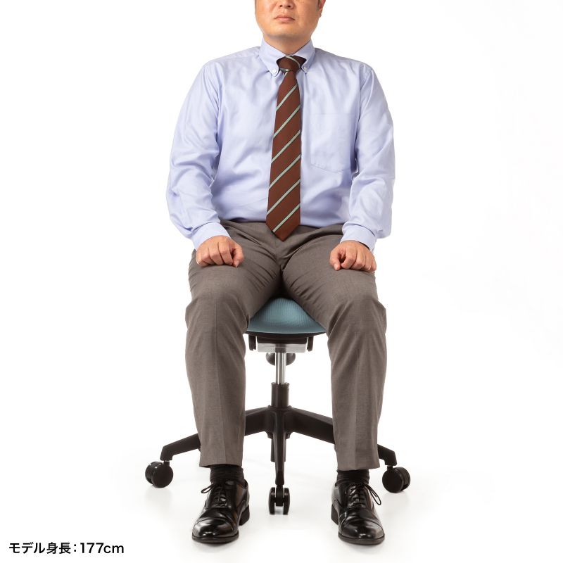 オフィスチェア 事務椅子 コンパクト シンプル キャスター付 モールドウレタン採用 背面張替え対応 ブルー SNC-080KBL | SANWA SUPPLY | 11