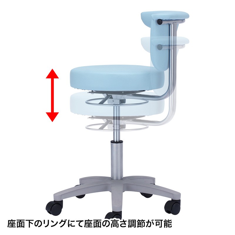 病院向け丸椅子 ブルー（SNC-HP3VBL2） : snc-hp3vbl2 : サンワ
