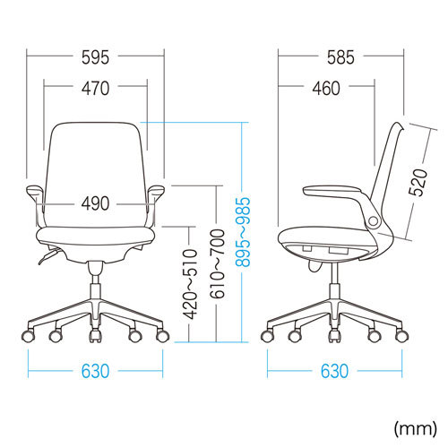 オフィスチェア ブラック（SNC-T161BK） : snc-t161bk : サンワ