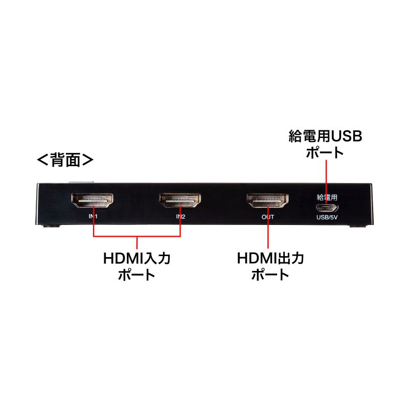 HDMI切替器 2入力 1出力 4K/60Hz HDR対応 HDMIセレクター コンパクト 自動 手動 切替 パソコン テレビ PS5 Switch SW-HDR21LN｜sanwadirect｜04