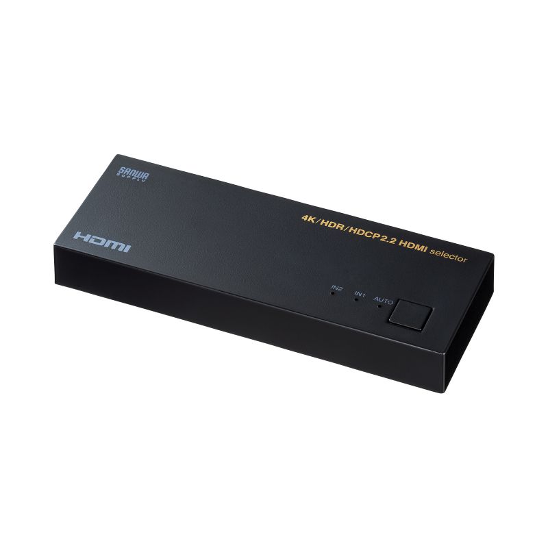 HDMI切替器 2入力 1出力 4K/60Hz HDR対応 HDMIセレクター コンパクト 自動 手動 切替 パソコン テレビ PS5 Switch SW-HDR21LN｜sanwadirect