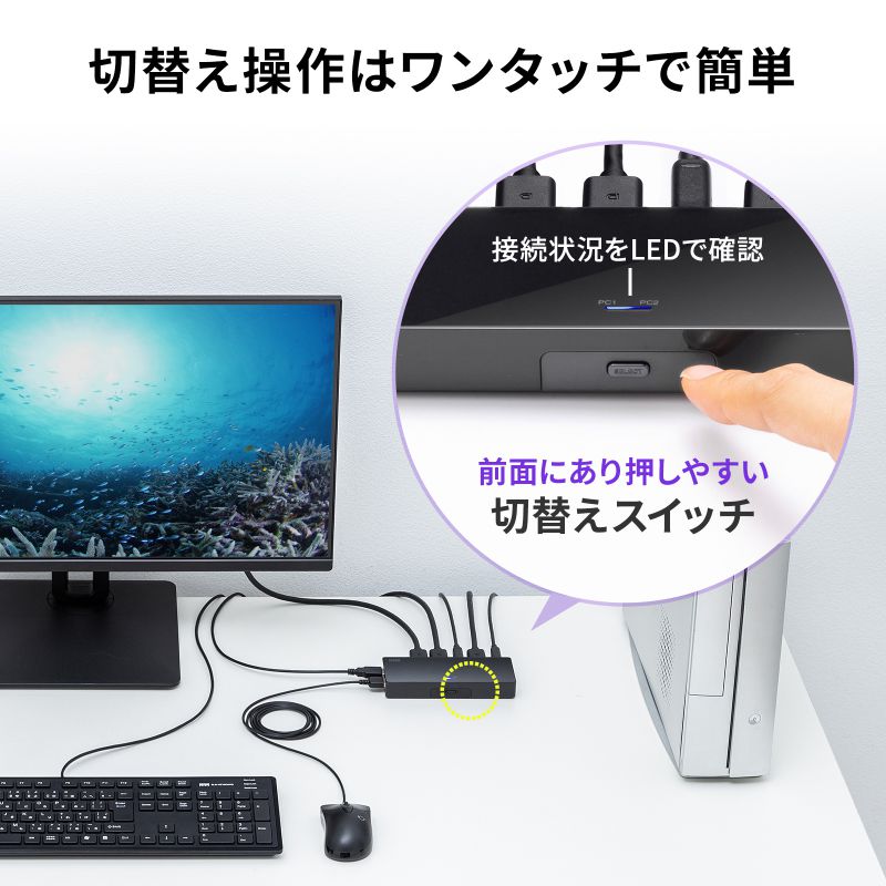 SANWA SUPPLY（サンワサプライ） DisplayPort対応 パソコン自動切替器