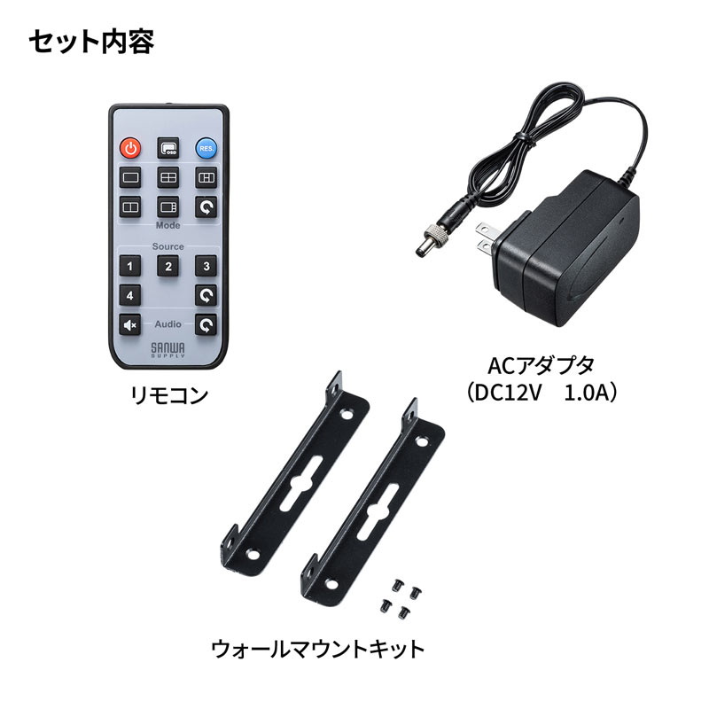 HDMI切替器 4入力 1出力 HDMI セレクター 音声出力 同時出力 4画面分割