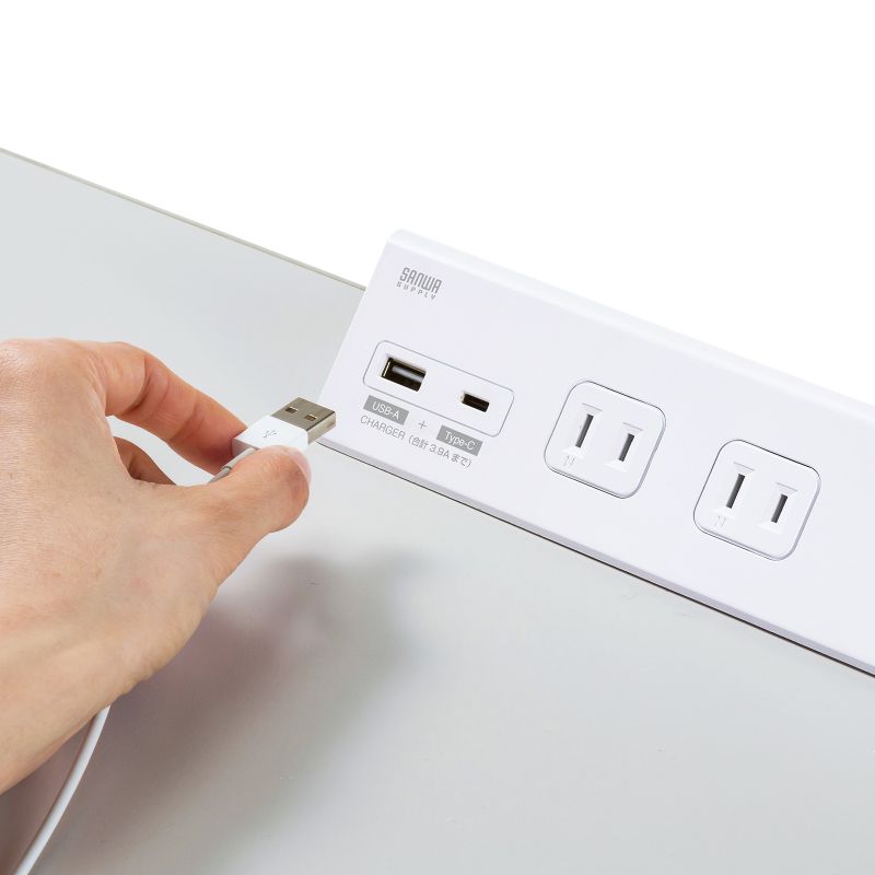 クランプ固定式USB充電タップ 65W SANWA デスクに固定して片手で簡単に抜き差しできる、USB PD最大65W対応
