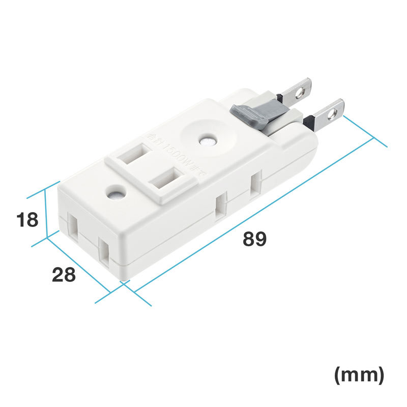 SANWA SUPPLY（サンワサプライ） 楽抜けマイクロタップ 2P 4個口 電源