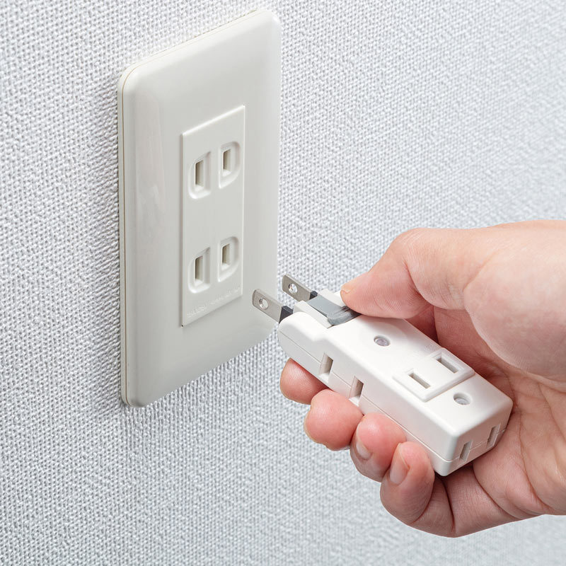 SANWA SUPPLY（サンワサプライ） 楽抜けマイクロタップ 2P 4個口 電源