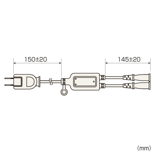 SANWA SUPPLY 電源タップ 2個口 2分配 延長コンセント 延長