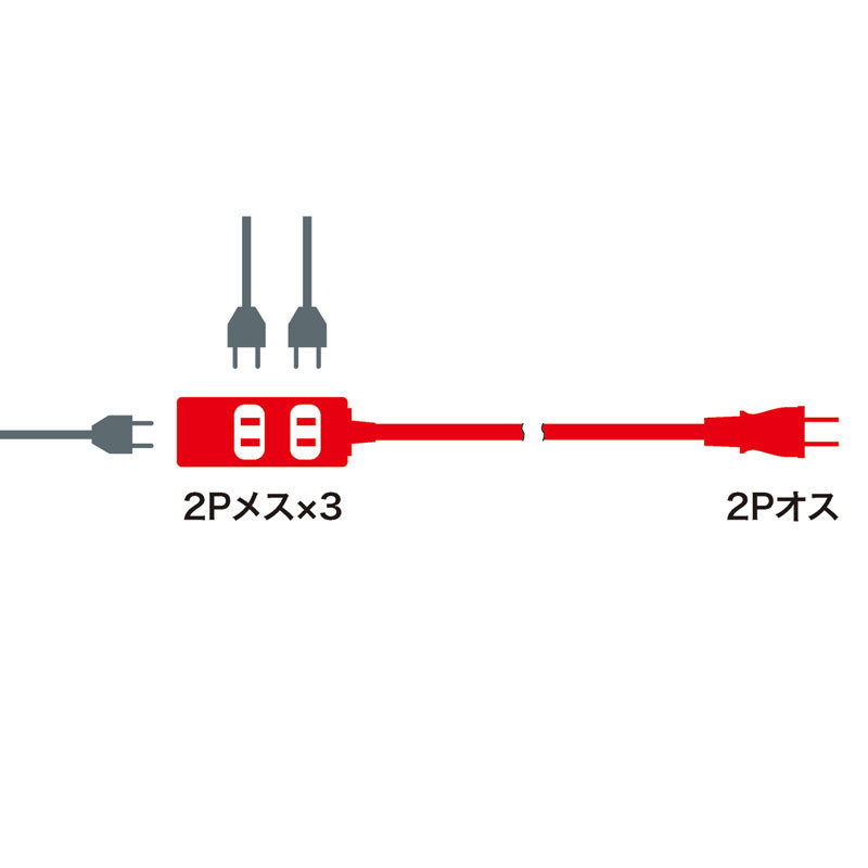 サンワサプライ スリム電源延長コード TAP-EX34-5WN - 電動工具