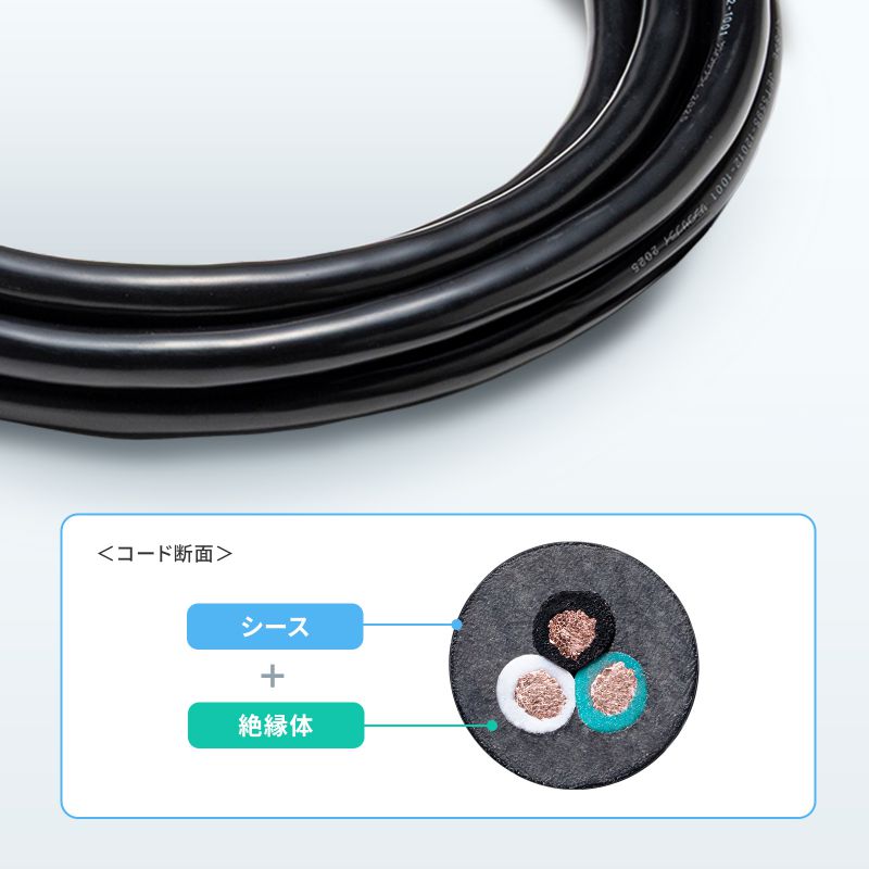 SANWA SUPPLY（サンワサプライ） 電源延長コード 3m 3P/2P両対応 3個口