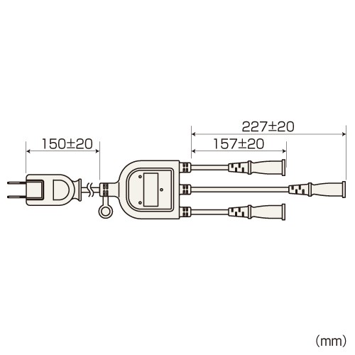 SANWA SUPPLY 電源タップ 3個口 3分配 延長コンセント 延長