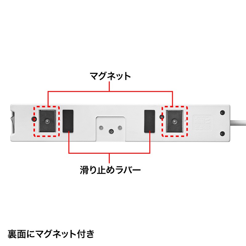SANWA SUPPLY（サンワサプライ） 電源タップ 延長 3P 7個口 2m 一括