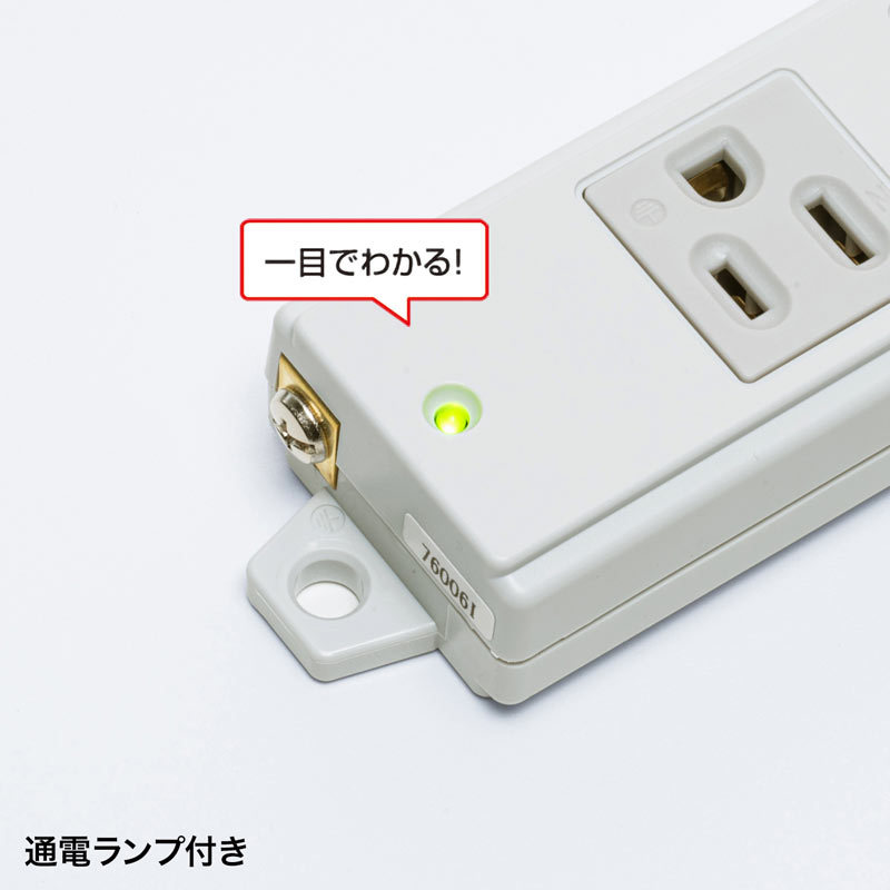 業務用タップ 延長 工事物件タップ 3Pプラグ 2個口 5m 電源コード