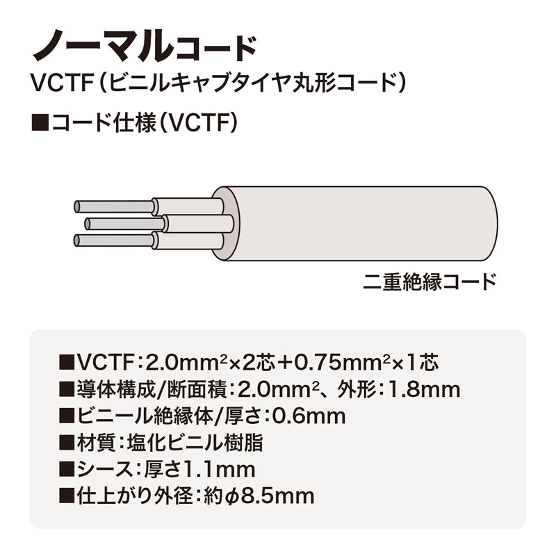 業務用タップ 延長 抜け止め工事物件タップ 3Pプラグ 4個口 3m 電源コード （TAP-K4L-3）｜sanwadirect｜03