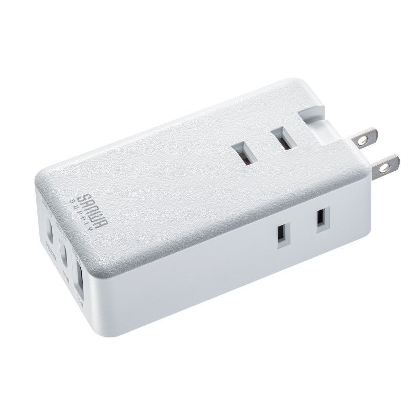 電源タップ モバイルタップ AC×3個口 Type-C×2 A×1 USB PD33W ホワイト TAP-MC2A1AC3W