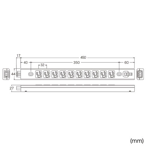 サーバーラック用コンセントバー 20A 3Pプラグ 抜け止め 10個口 電源コード （TAP-MR7535）｜sanwadirect｜02