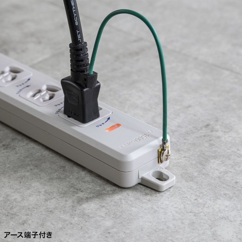 電源タップ マグネット固定 防雨型プラグ 延長コード 2P&3P両対応 ポッキンプラグ付 3極 3m 6個口 TAP-PP36-3_12