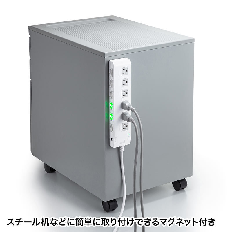 SANWA SUPPLY（サンワサプライ） 電源タップ 3P 6個口 2m 省エネ 雷